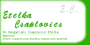 etelka csaplovics business card